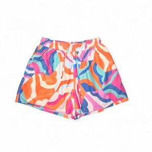 SSYS The Label Athletic Shorts Abstract Pink Orange Running Lined Women Size Med